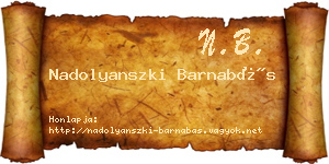 Nadolyanszki Barnabás névjegykártya