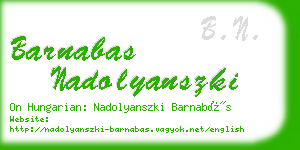 barnabas nadolyanszki business card